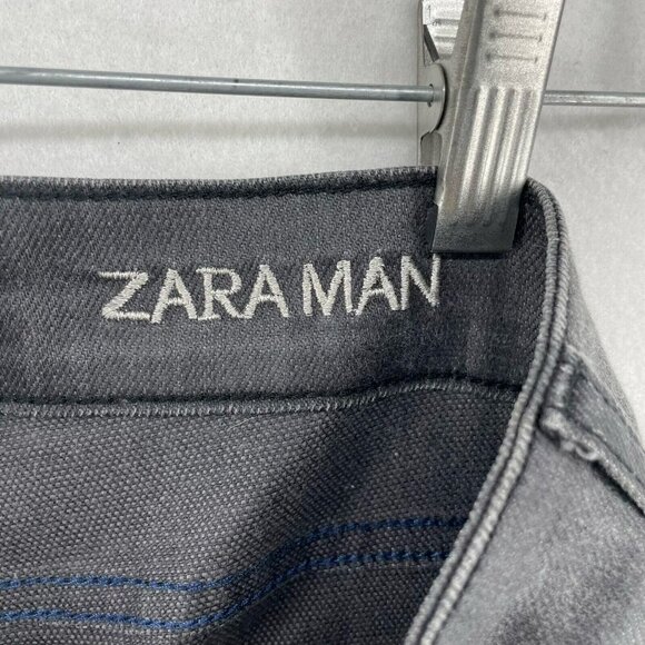 Zara Man Jeans Men's Sz 30x32 Gray Skinny Low-Rise Stretch Pockets Denim - Picture 10 of 13